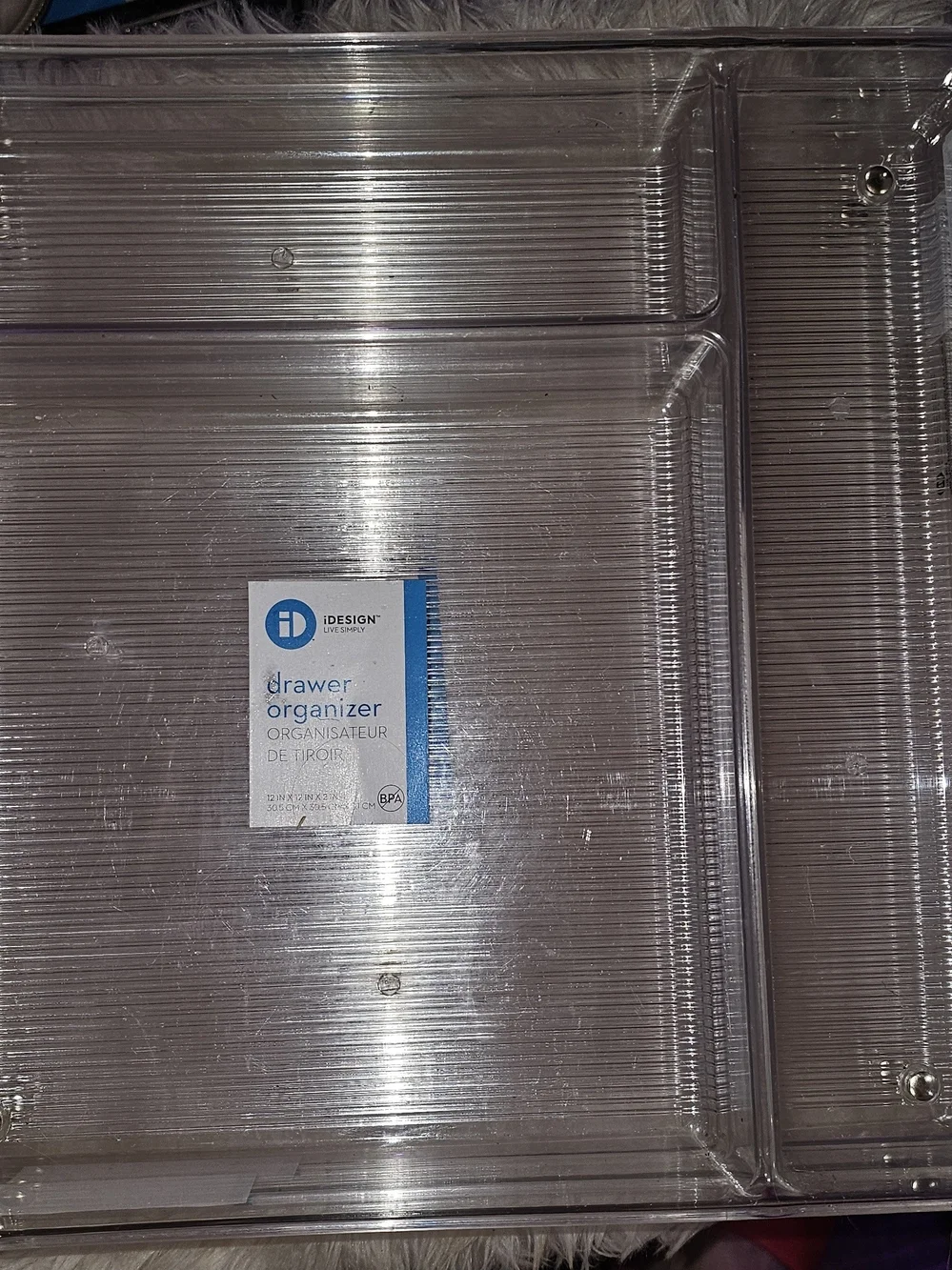 IDesign From The Container Store Clear Plastic Drawer Organizer-Set Of 3